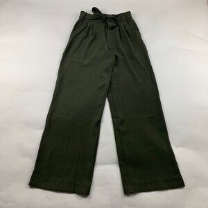Lululemon Dark Olive Noir Belted High Rise Wide Leg Trouser 4